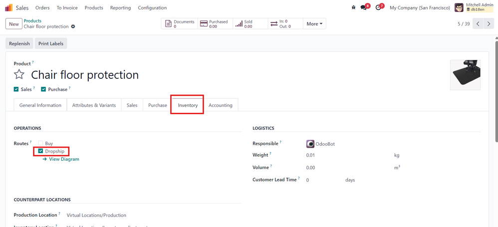 Dropshipping in Odoo 18