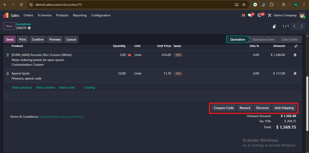 Sales Module in Odoo19