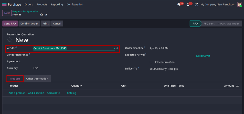 Purchase Module In Odoo 19 Enterprise
