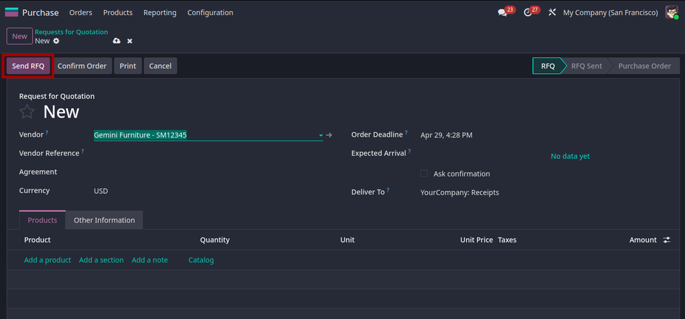 Purchase Module In Odoo 19 Enterprise