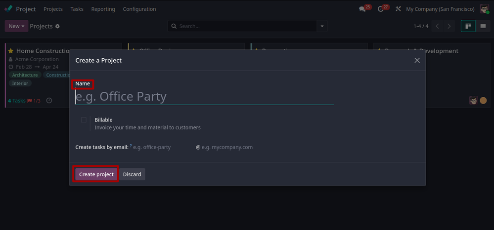 Project Module In Odoo 19 Enterprise
