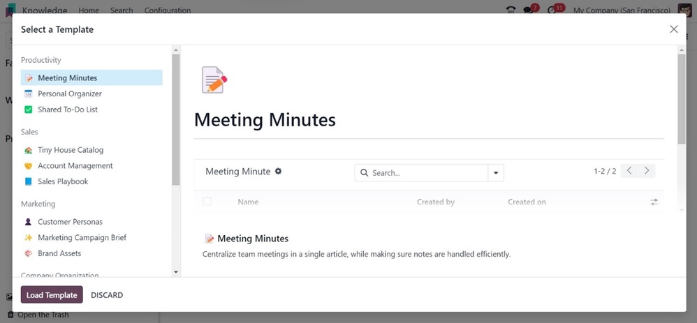 Knowledge Module in Odoo17